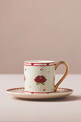 Valentine Bistro Tile Espresso Cup & Saucer