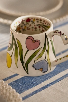 The Mud Fairy Blooming Hearts Stoneware Mug