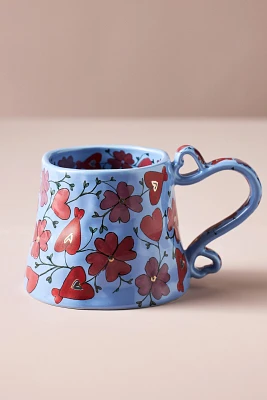 The Mud Fairy Blooming Hearts Stoneware Mug