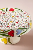 The Mud Fairy Blooming Hearts Stoneware Cake Stand