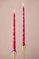 Handpainted XOXO Taper Candles, Set of 2