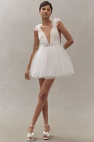 Katie May Cassia Plunge Tulle A-Line Mini Dress