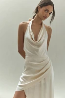 Endless Rose Asymmetrical Satin Halter Dress