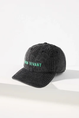 Clare V. Denim Embroidered Bon Vivant Baseball Cap