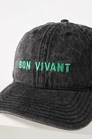 Clare V. Denim Embroidered Bon Vivant Baseball Cap