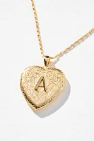 Monogram Heart Locket Necklace