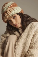 By Anthropologie Cozy Chunky Knit Patchwork Beanie