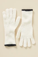 By Anthropologie Knit Colorblock Ribbed Gloves