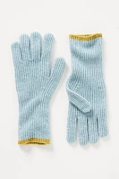 By Anthropologie Knit Colorblock Ribbed Gloves