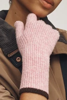 By Anthropologie Knit Colorblock Ribbed Gloves