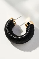 Faux-Leather Wrapped Hoop Earrings