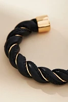 Faux-Leather Wrapped Cuff Bracelet