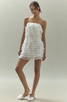 BHLDN Strapless A-Line Ruffled Mini Dress