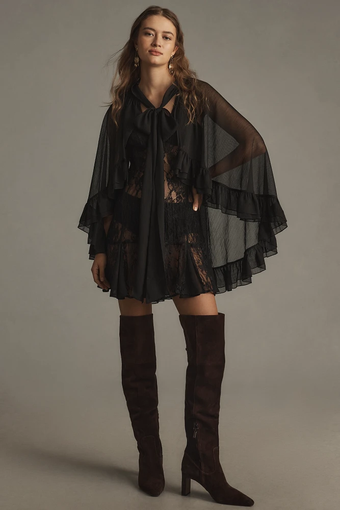 Mare Sheer Ruffle Cape