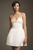 BHLDN Strapless Bow Fit & Flare Mini Dress