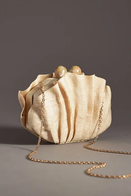 POOLSIDE Origami Scallop Straw Clutch