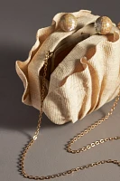 POOLSIDE Origami Scallop Straw Clutch