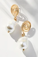 Swirl Pearl Drop Earrings