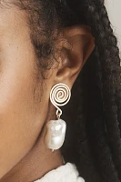 Swirl Pearl Drop Earrings