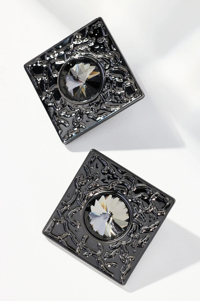 Crystal Square Post Earrings