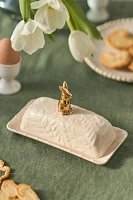 Bunny Stoneware Butter Dish