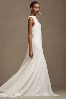 Besa Aree V-Neck Layered Chiffon Wedding Gown