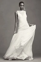 Besa Aree V-Neck Layered Chiffon Wedding Gown