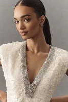 BHLDN Sleeveless Embellished Plunge Mini Dress