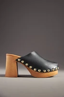 By Anthropologie Wood-Bottom Clog Heels