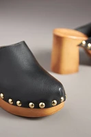 By Anthropologie Wood-Bottom Clog Heels