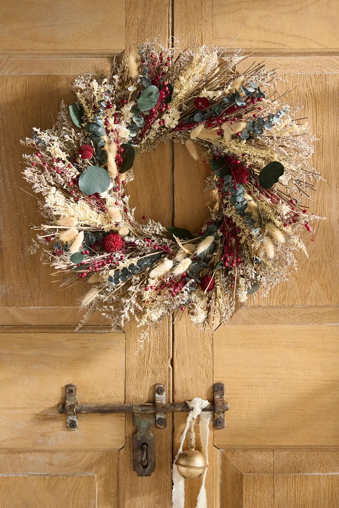 Dried Caspia + Eucalyptus Wreath