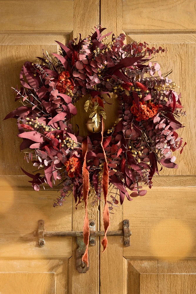 Dried Vermilion Ember Wreath