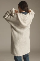 Flat White Popcorn Hooded Cardigan Sweater