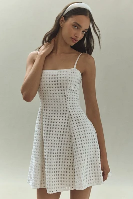 Cynthia Rowley Linen Lattice Mini Dress