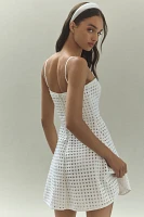 Cynthia Rowley Linen Lattice Mini Dress