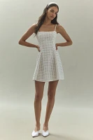 Cynthia Rowley Linen Lattice Mini Dress