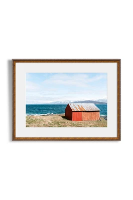 Red Cabin at the Fjords in Norway Wall Art