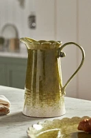 Ruffle Reactive Glaze Stoneware Pitcher