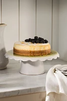 Ruffle Reactive Glaze Stoneware Cake Stand