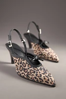 Reike Nen Pointed Ribbon Kitten-Heel Mules