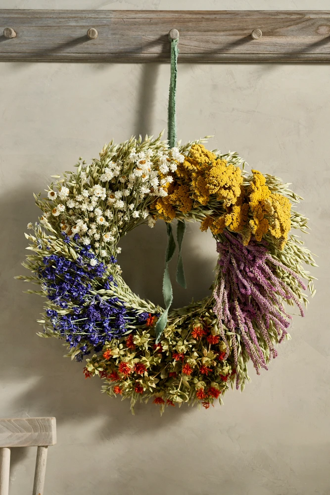 Dried Fall Spectrum Wreath