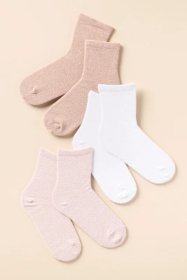 Lemon Powder Cozy Quarter Socks, Set of 3