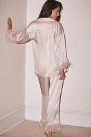 Hutch Feather-Trim Pajama Set