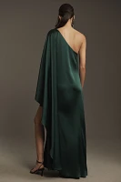 BHLDN Tiana One-Shoulder Satin Maxi Dress