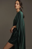 BHLDN Tiana One-Shoulder Satin Maxi Dress