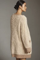 By Anthropologie Tinsel Varsity Cardigan Sweater