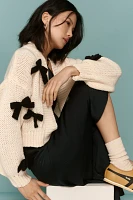 The Alicia 3D Bow Cropped Cardigan Sweater by Maeve