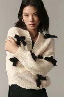 The Alicia 3D Bow Cropped Cardigan Sweater by Maeve