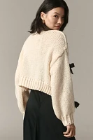 The Alicia 3D Bow Cropped Cardigan Sweater by Maeve