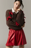 The Alicia 3D Bow Cropped Cardigan Sweater by Maeve